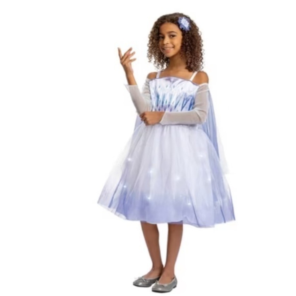 DISNEY Frozen 2 Snow Queen Elsa deluxe Halloween costume light up dress - medium